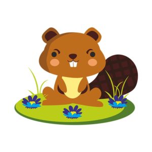 Adorable Semi Aquatic Beaver Vector Art