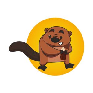 Sly Beaver Hiding Timber Vector Art