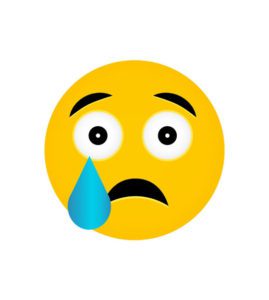 Tear Droplet Crying Face Yellow Emoji Vector Art