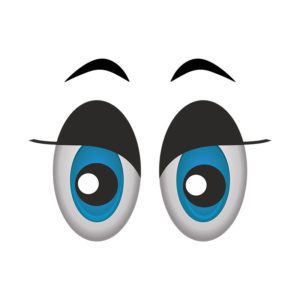 Cartoonish Gazing Blue Eyes Vector Art