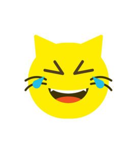 Cat Face with Tears of Joy Face Emoji Vector Art