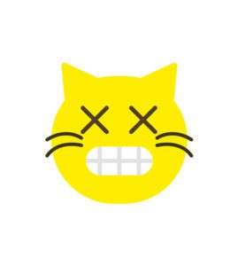 Grinning Dizzy Cat Face Emoji Vector Art