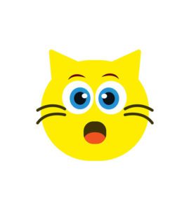 Worried Hushed Cat Face Emoji Vector Art
