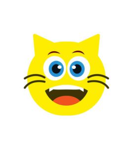 Grinning Cat Face with Big Eyes Emoji Vector Art