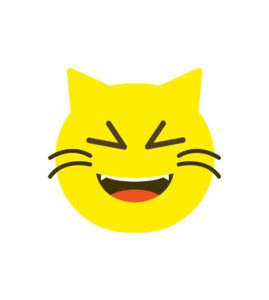 Grinning Squinting Cat Face Emoji Vector Art