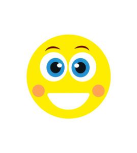 Blushing Grinning Face Yellow Emoji Vector Art