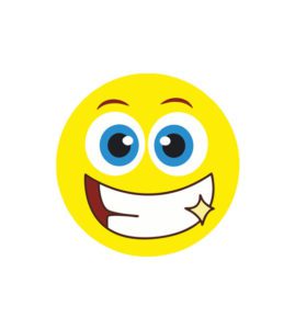 Sparkling Teeth Grinning Face Emoji Vector Art