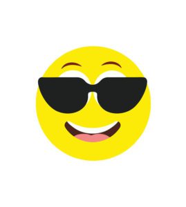 Carefree Smiling Face with Sunglasses Vector Art