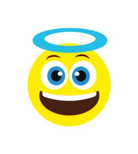 Joyous Laughing Face with Halo Vector Art