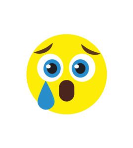Tear in Eyes Crying Face Vector Art