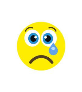 Saddened Tear Droplet Crying Face Emoji Vector Art 2