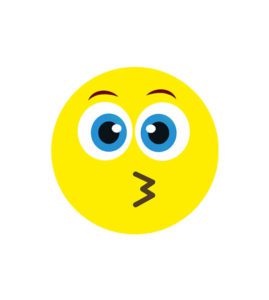 Kissing Face with Open Eyes Face Emoji Vector Art
