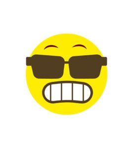 Classy Grimacing Face with Sunglasses Vector Art