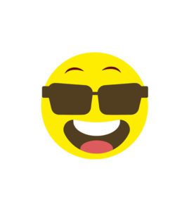 Frenetic Laughing Face with Sunglasses Emoji Vector Art