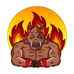 Monstrous Jacked Boar Vector Art