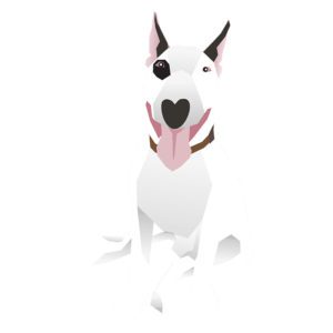 Slobbering Bull Terrier Vector Art