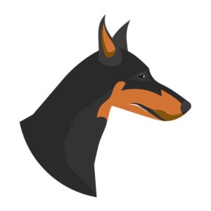 Smartest Doberman Dog Vector Art