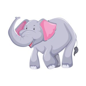 Ecstatic Asian Elephant Vector Art