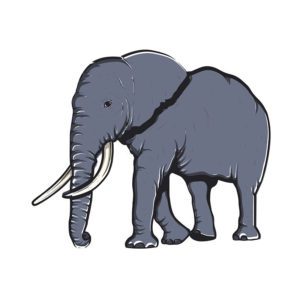 Mighty African Savanna Elephant Vector Art