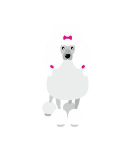 Cute Poodle Vector  Pet Animal Vector Design  SVG Dog File  Pink Bow Poodle Dog