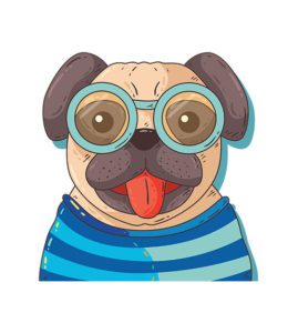Cute Pug Face Vector