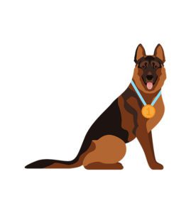 Sitting German Shepherd Vector  Medalist German Shepherd  Brown German Shepherd Vector  German Shepherd Dog Clip Arts