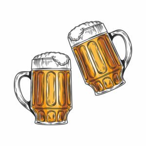 Cheers Dimple Beer Glasses Vector Art