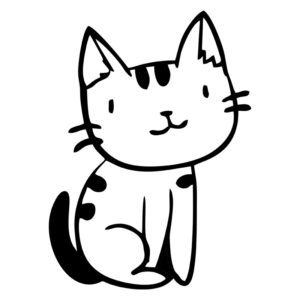 Sitting Contour Kitten Silhouette Art