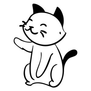 Paw Raising Kitten Silhouette Art