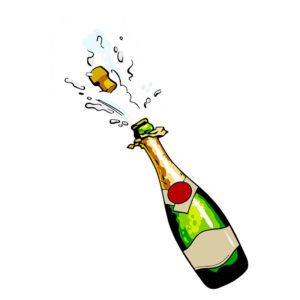 Exhilarating Popping Champagne Vector Art