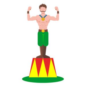 Muscular and Sturdy Circus Ring Master Vector Art