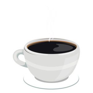 Blistering American Coffee in White Cup Vector Art