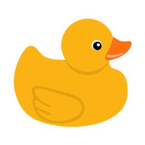 Stylized Bath Tub Duck Toy Vector Art