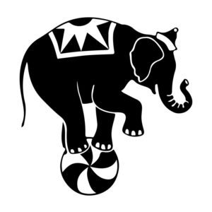 Gigantic Skillful Jumbo The Circus Elephant Silhouette Art