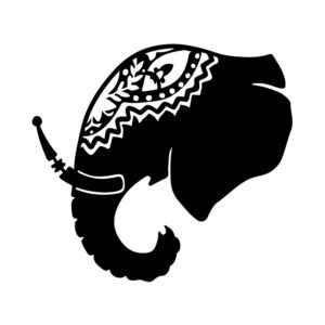 Native Artwork Elephant Silhouette Art