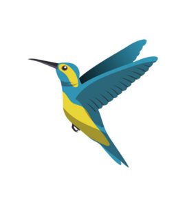 Captivating Berylline and Yellow Hummingbird Vector Art