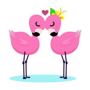Loving Flamingo Birds Making Heart Vector Art