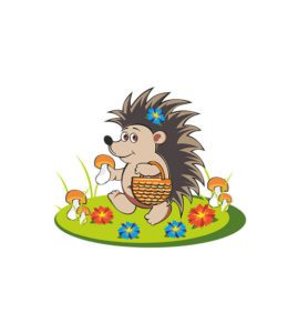 Mushroom Hedgehog Vector Art  Playing Hedgehog Vector