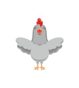 Excited Clucking Chicken Vector Art