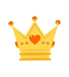 Beautiful Shaped Ruby Heart Mermaid Crown Vector Art (2)