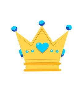 Triangle Shaped Blue Heart Mermaid Crown Vector Art