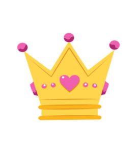 Triangle Shaped Pink Heart Mermaid Crown Vector Art