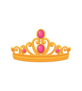 Elegant Curl Petals Ruby Stone Mermaid Crown Vector Art