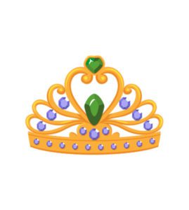 Emerald and Sapphire Stones Mermaid Crown Vector Art