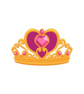 Precious Ruby Heart Stone Crown Vector Art