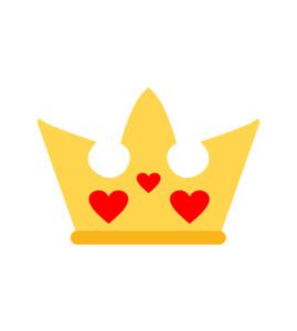 Dazzling Queen Mermaid Heart Crown Vector Art