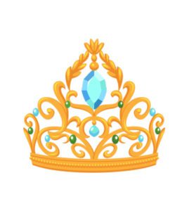 Flora Shaped Sapphire Stone Mermaid Crown Vector Art