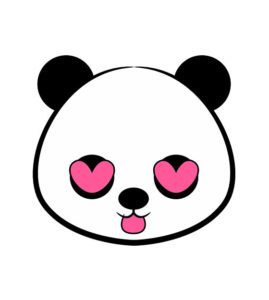 Panda Love Face Vector