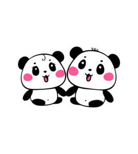 Cute Panda Pair Vecor