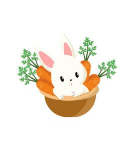 Rabbit Vector Art  White Baby Rabbit Vector